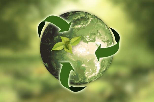 Darstellung der Erde in grün symbolisiert Nachhaltigkeit